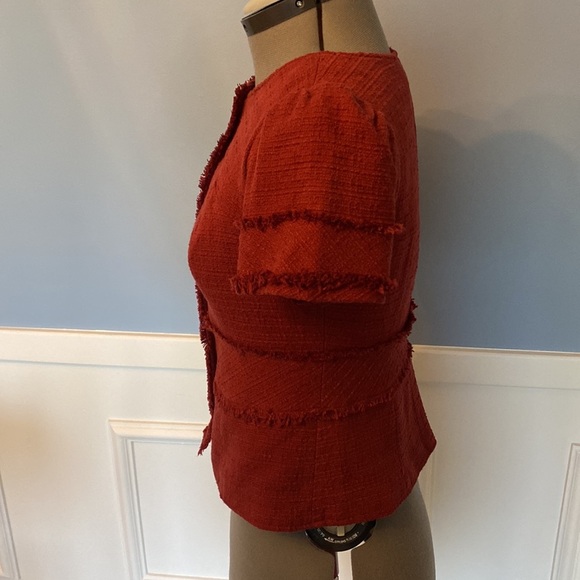 Mossimo Red-Orange-Rust Color Cute Fitted Jacket - Short Sleeves Size Small - Picture 4 of 10